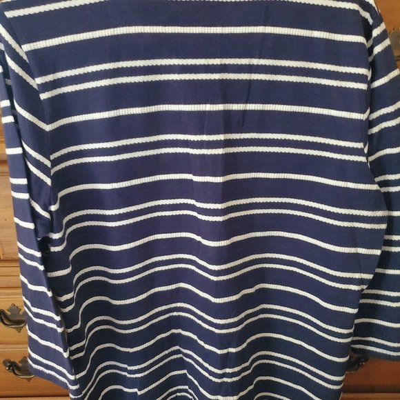 LL BEAN MIXED STRIPE HENLEY TOP - Picture 3 of 3